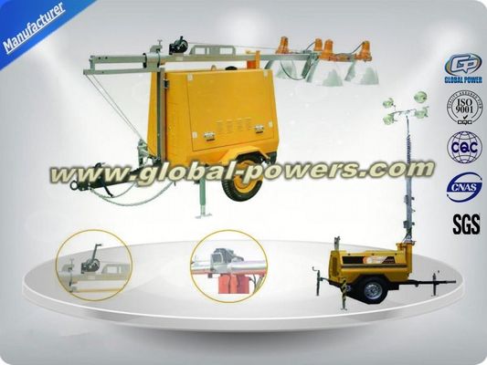 LED 9m Portable Trailer  Mobile Light Tower Diesel Generator  with Hand Push nhà cung cấp